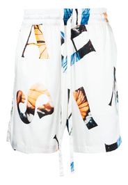 Nahmias graphic-print silk shorts - Bianco