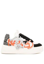 NAKED WOLFE Sneakers Kosa Graffiti - Bianco