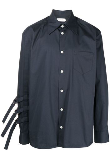 Namacheko buckle-sleeve detail shirt - Blu