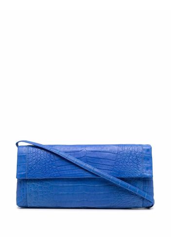 Nancy Gonzalez Clutch con effetto coccodrillo - Blu