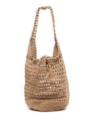 Nannacay Kaia raffia-woven tote bag - Toni neutri