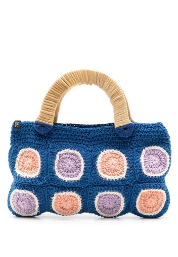 Nannacay Borsa tote Talitha con design patchwork - Blu