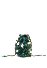 Nannacay Borsa a secchiello Mini mini con paillettes - Verde