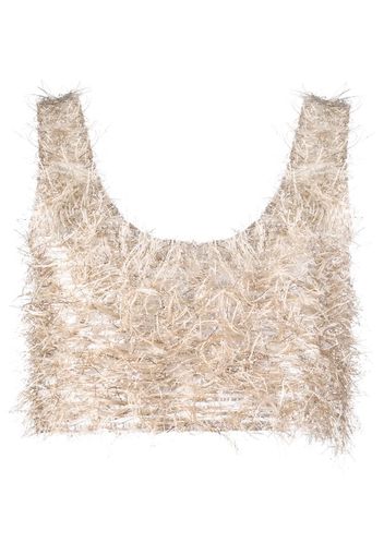 textured cropped tank top