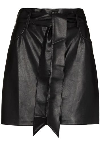 faux-leather mini skirt