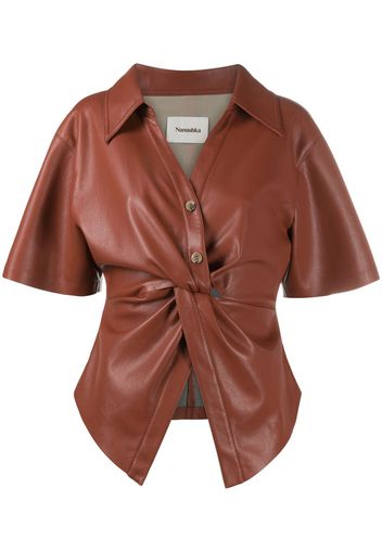 Nanushka Camicia Thora con ruches - Rosso