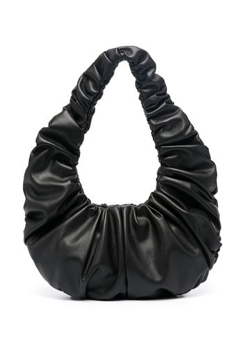 faux-leather draped shoulder bag