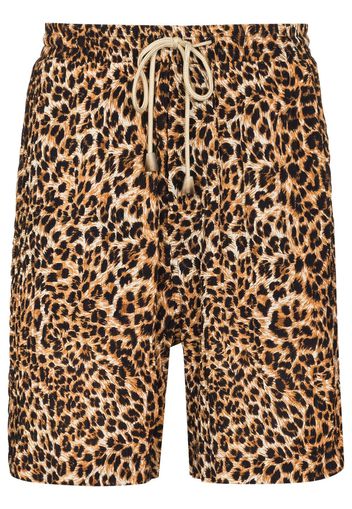 Nanushka Doxxi ocelot print shorts - Nero