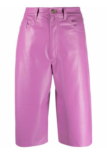 Nanushka knee-length faux-leather shorts - Rosa