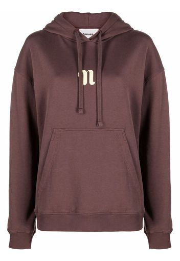 Nanushka logo-print long-sleeved hoodie - Marrone