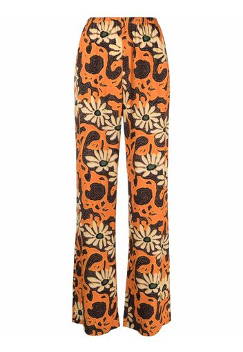 Nanushka Pantaloni a fiori - ARTE POVERA FLORAL ORANGE