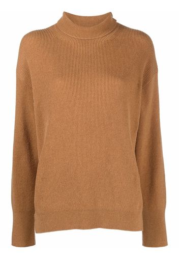 Nanushka roll-neck ribbed-knit jumper - Marrone