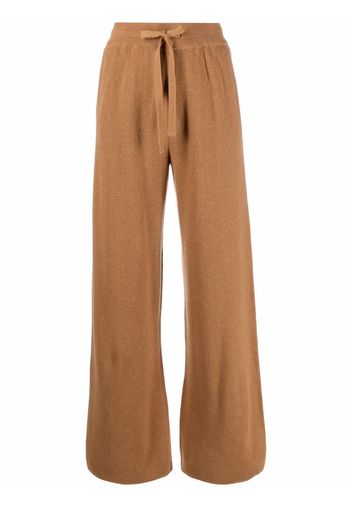 Nanushka ribbed-knit wide-leg trousers - Marrone