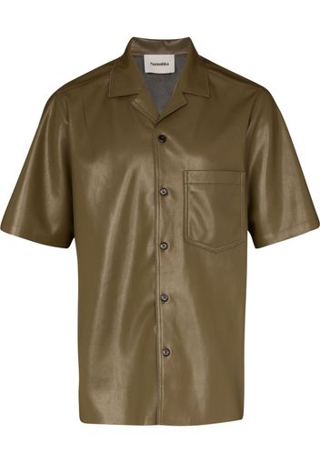 Nanushka short-sleeved faux leather shirt - Verde