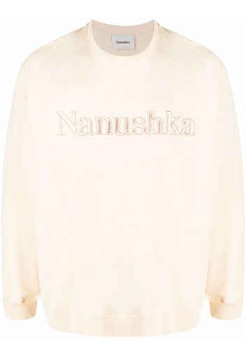 Nanushka logo-embroidered crew neck jumper - Toni neutri