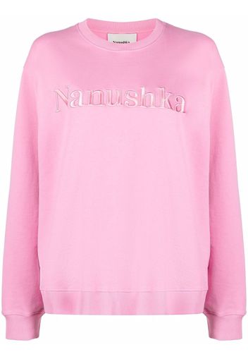 Nanushka logo-embroidered oversize sweatshirt - Rosa