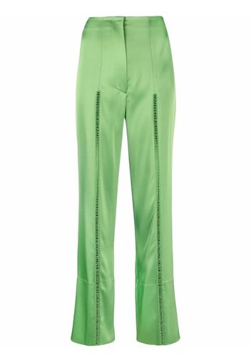 Nanushka Pantaloni dritti con cuciture a contrasto - Verde