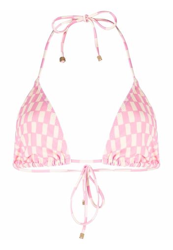 Nanushka Top bikini a quadri - Rosa