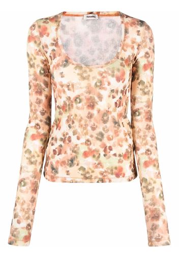 Nanushka abstract-print long sleeved top - Toni neutri