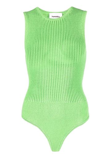 Nanushka open-knit bodysuit - Verde