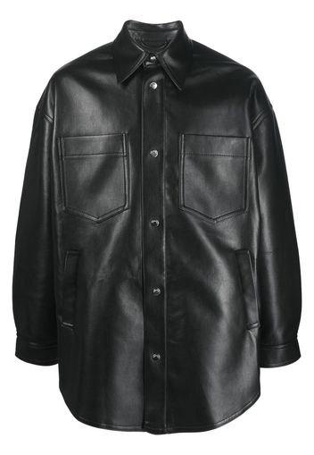 Nanushka Martin leather overshirt - Nero