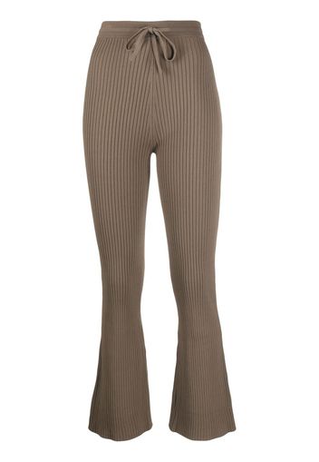 Nanushka ribbed knitted cropped trousers - Marrone