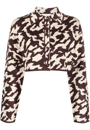 Nanushka animal-print cropped jacket - Toni neutri