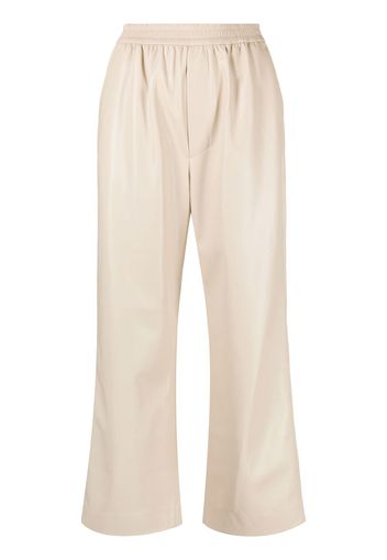 Nanushka faux-leather cropped trousers - Toni neutri