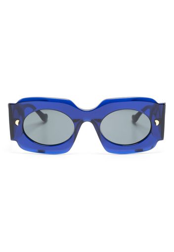 Nanushka Cathi bio-plastic square-frame sunglasses - Blu