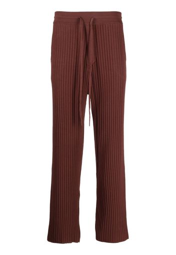 Nanushka ribbed straight-leg trousers - Marrone