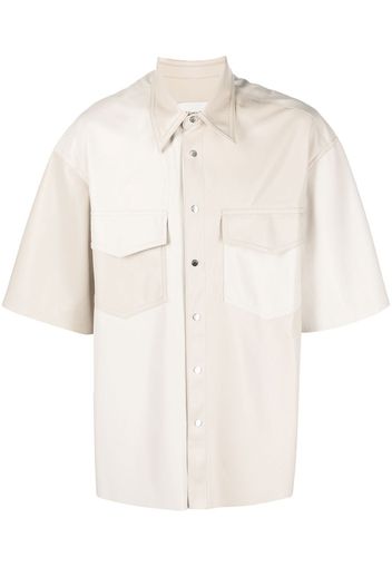 Nanushka faux-leather short-sleeve shirt - Toni neutri