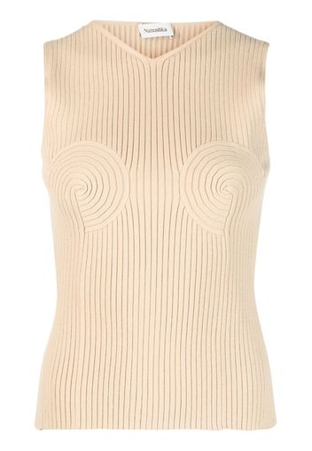 Nanushka shaped-bustier knitted top - Marrone