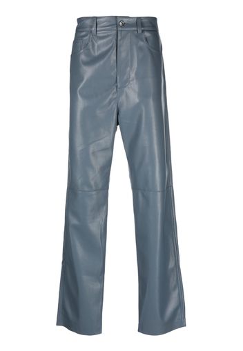 Nanushka Aric artificial leather straight-leg trousers - Blu