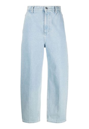 Nanushka Jeans crop a gamba ampia - Blu