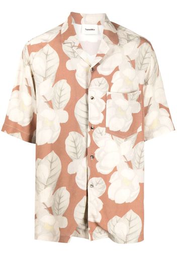 Nanushka floral-print short-sleeved shirt - Marrone