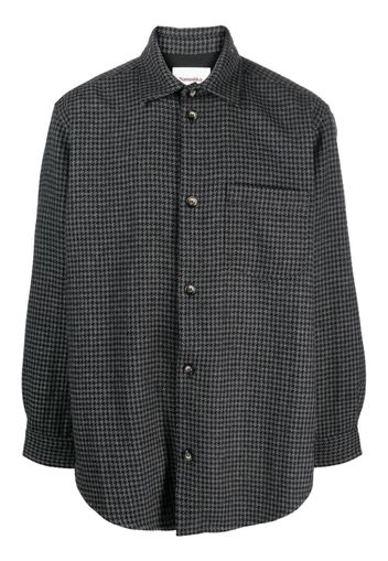 Nanushka houndstooth wool-blend shirt - Nero