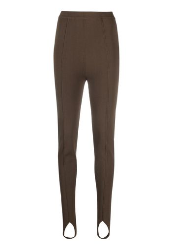 Nanushka stirrup-cuffs high-waisted leggings - Marrone