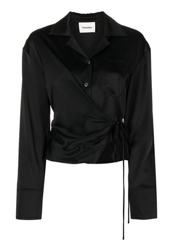 Nanushka Merano wrap shirt - Nero