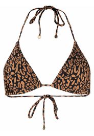 Nanushka Top bikini con stampa - Marrone