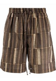 Nanushka striped elasticated shorts - Marrone