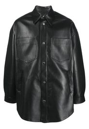 Nanushka Martin leather overshirt - Nero