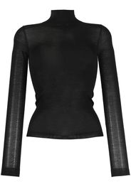 Nanushka semi-sheer merino knit top - Nero