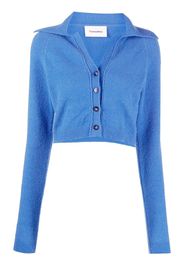 Nanushka spread-collar cropped cardigan - Blu