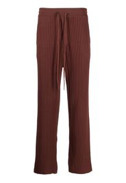 Nanushka ribbed straight-leg trousers - Marrone