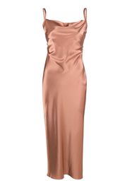 Nanushka Fiore satin slip midi dress - Marrone