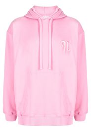 Nanushka logo-embroidered organic cotton hoodie - Rosa