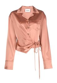 Nanushka satin wrap shirt - Arancione