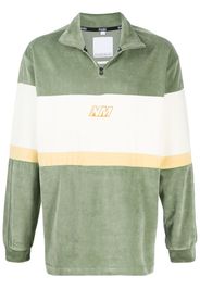 colour block henley sweatshirt