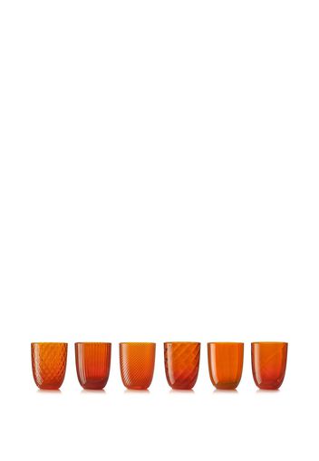 NasonMoretti Set di sei bicchieri da acqua Idra - Arancione