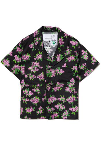 Natasha Zinko Kids Camicia a fiori - Nero